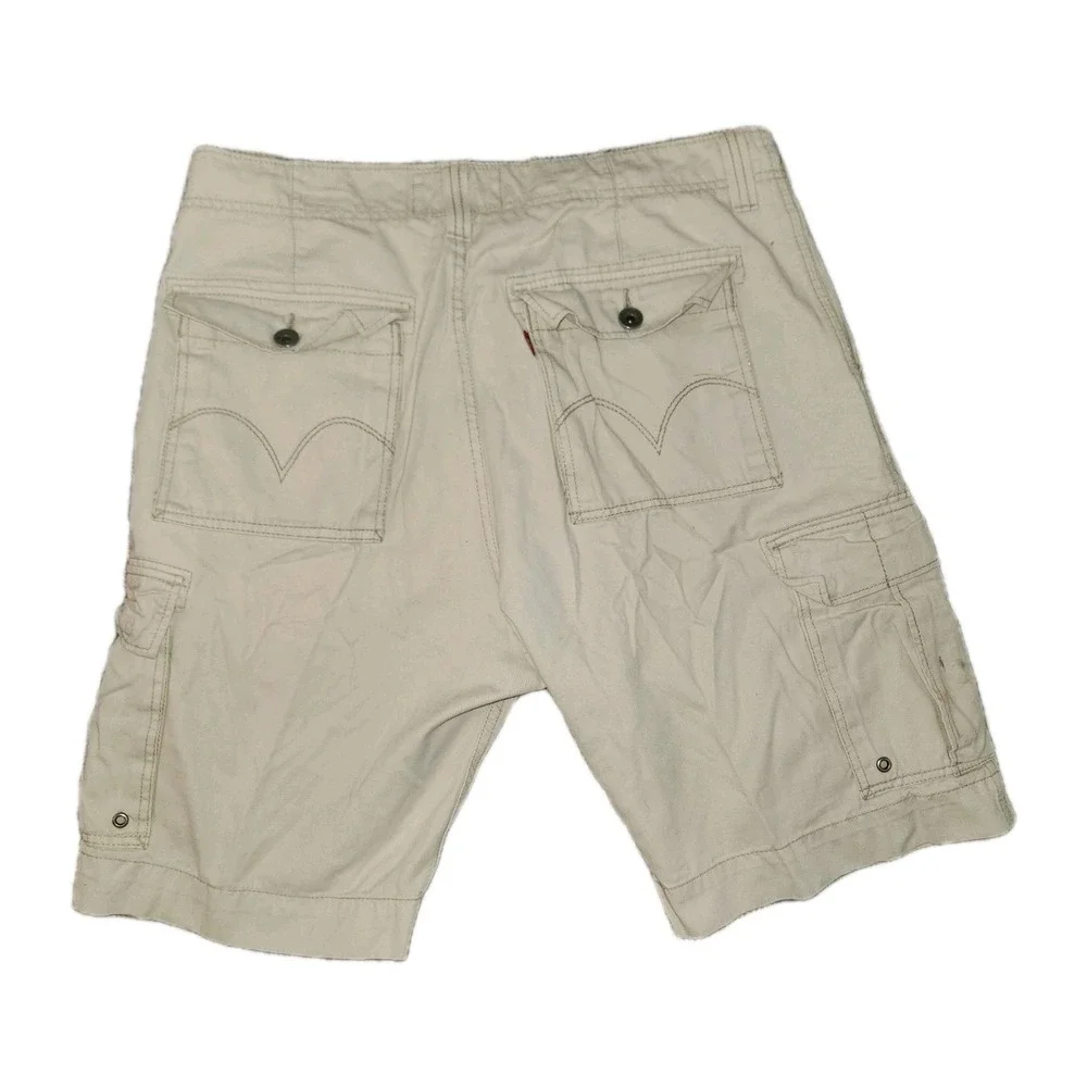 Levis Tan Khaki Cargo Shorts Men's Size 36 Flat Front Thick‎